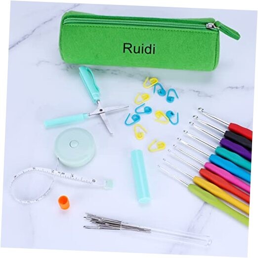 9 Extended Ergonomic Crochet Hooks Set 2mm-6mm with 9 Varieties