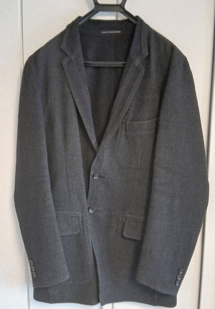 Yohji Yamamoto Dark Gray Tailored Wool Jacket XL Front Pockets Used