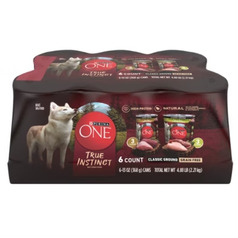 Purina ONE True Instinct Grain-Free Wet Dog Food with Real Meat -13oz/6ct