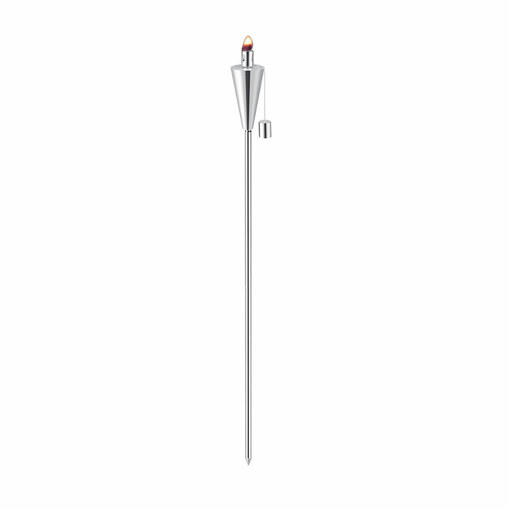 Anywhere Fireplace Tall Plated Stainless Steel Garden Torch Set of 2 New in Box