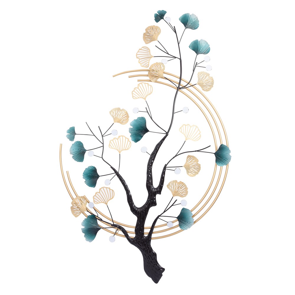 Metal 3D Ginkgo Tree Leaf Wall Art Decor Sculpture Modern Luxury Home Decor