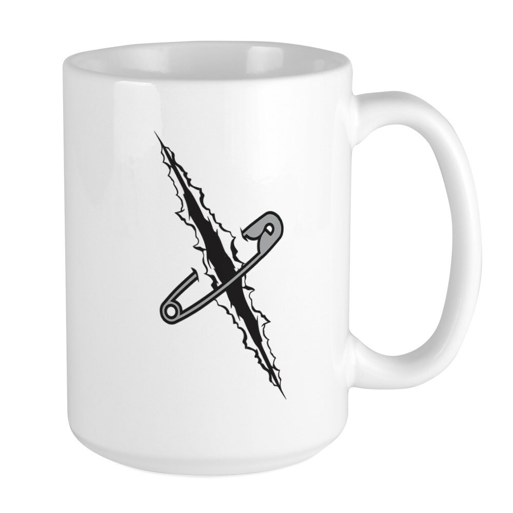 CafePress Safety Pin Coffee Mug, Large 15 oz. White Coffee Cup (2020271892)
