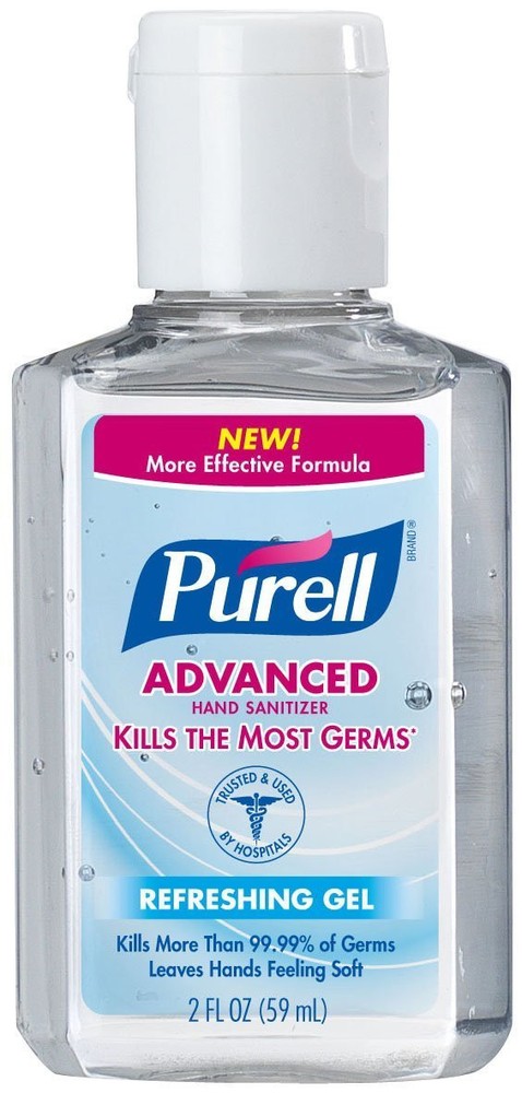 Purell Advanced Instant Hand Sanitizer, Refreshing Gel, Flip Cap 2oz (3 Pack)