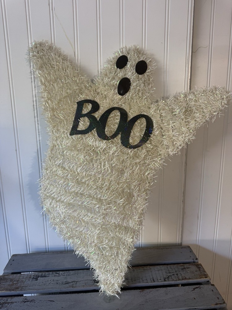 Spooky Ghost Hanging Tinsel Decor 21in & 5in for Halloween Parties