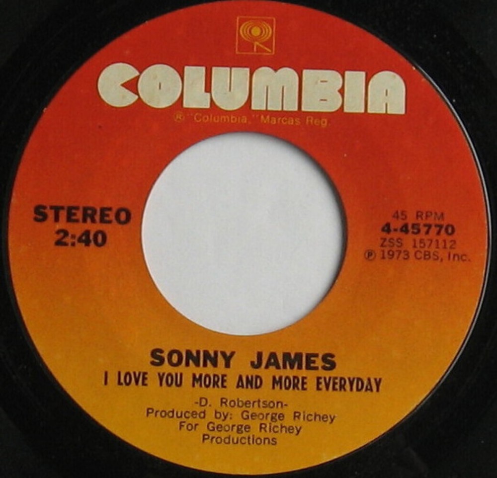 Sonny James I Love You More And More Everyday 7 Inch Single Reissue Styrene