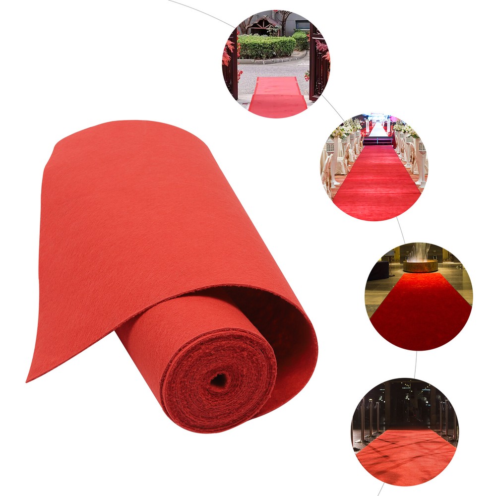 3x33ft Red Non-Slip Wedding Carpet Runner for Parties Events