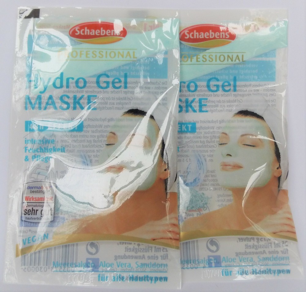 2x Hydro Gel Intensive and Hydrating Face Mask New