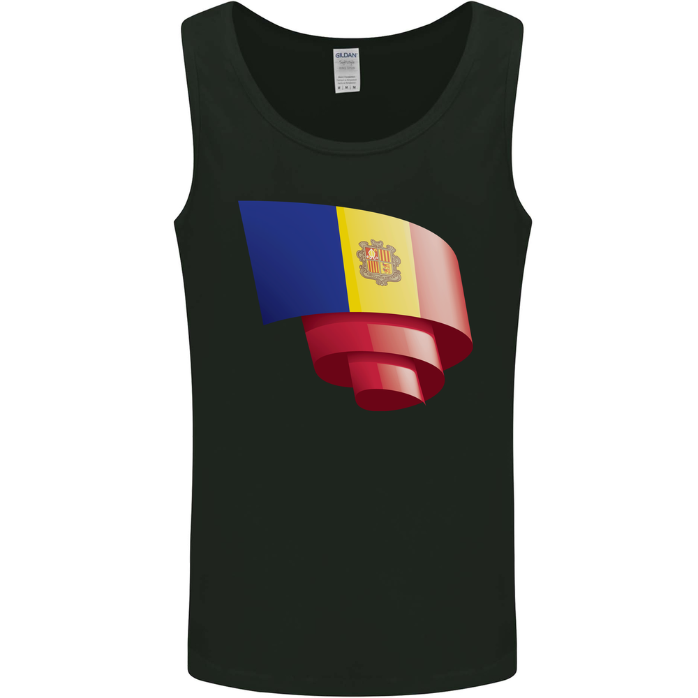 Curled Andorra Flag Andorran Day Football Mens Vest Tank Top