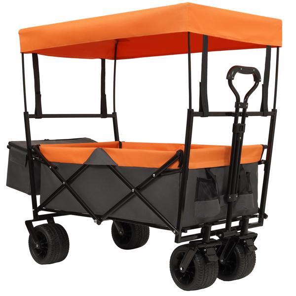 480Lbs Collapsible Wagon w/Canopy,Wagon Stroller w/7