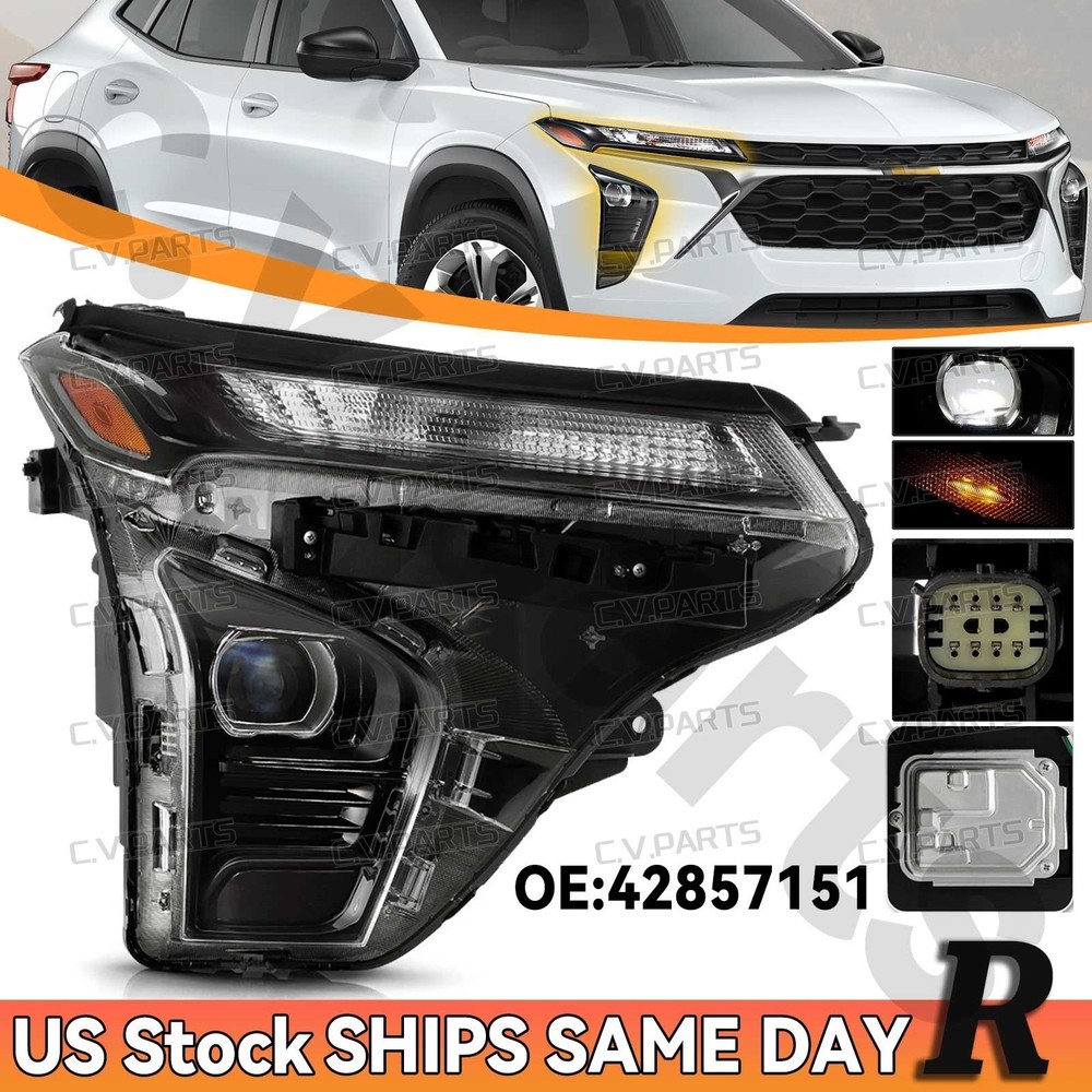 For 2024-2025 Chevy Trax LS w/o LED DRL Projector Headlight Right Passenger Side