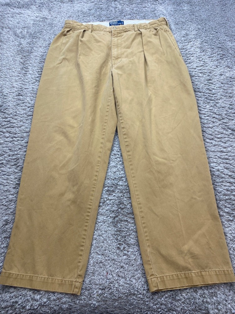 Polo Ralph Lauren Pants Mens 38x30 Andrew Pleated Classic Fit Golf Chino Vtg 90s