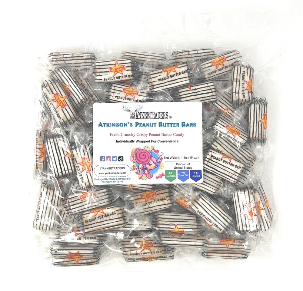 Wrapped Bulk Peanut Butter Candy Bars, 1 Pound NEW