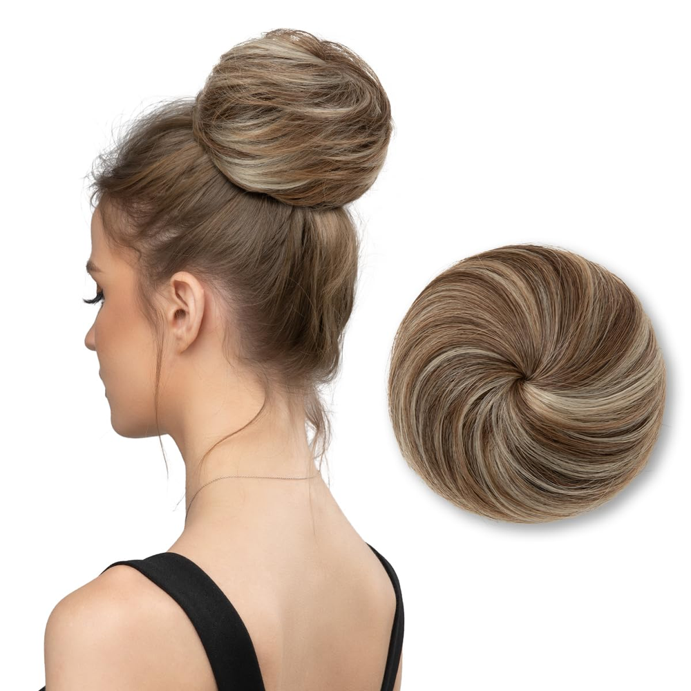 Synthetic Hair Bun Extension Drawstring Updo Fake Ballet Bun for Women Girls Ladies  