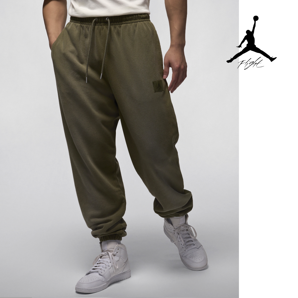 Jordan Flight Mens Fleece Pants Jogger Sweatpants Medium Green Olive L XL