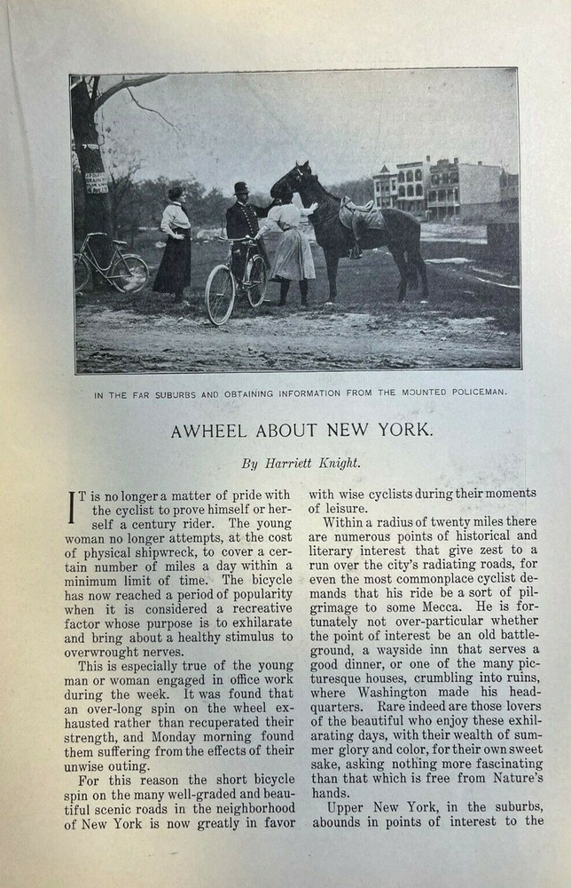 1898 Bicycling Around New York City illustrated
