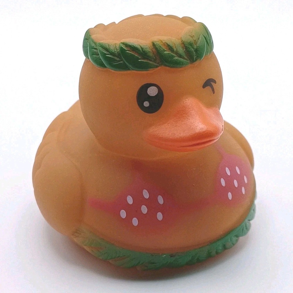 Cute Hula Girl Rubber Duck Jeep Toy with Wink Face  