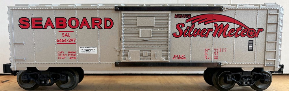 Lionel O-Gauge Seaboard Silver Meteor Box Car 6-19290 SAL 6464-297 RTR Metal
