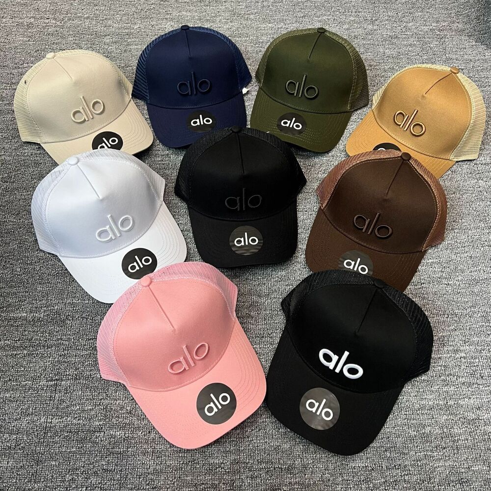 ALO YOGA District Trucker Hat Cap Baseball Cap SnapBack Mesh Adjustable Unisex .