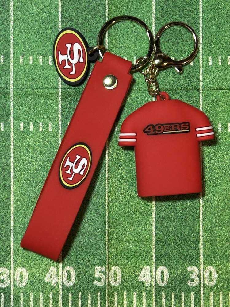 San Francisco SF 49ers Novelty 3D Silicon Football Jersey Keychain w/3D Tag