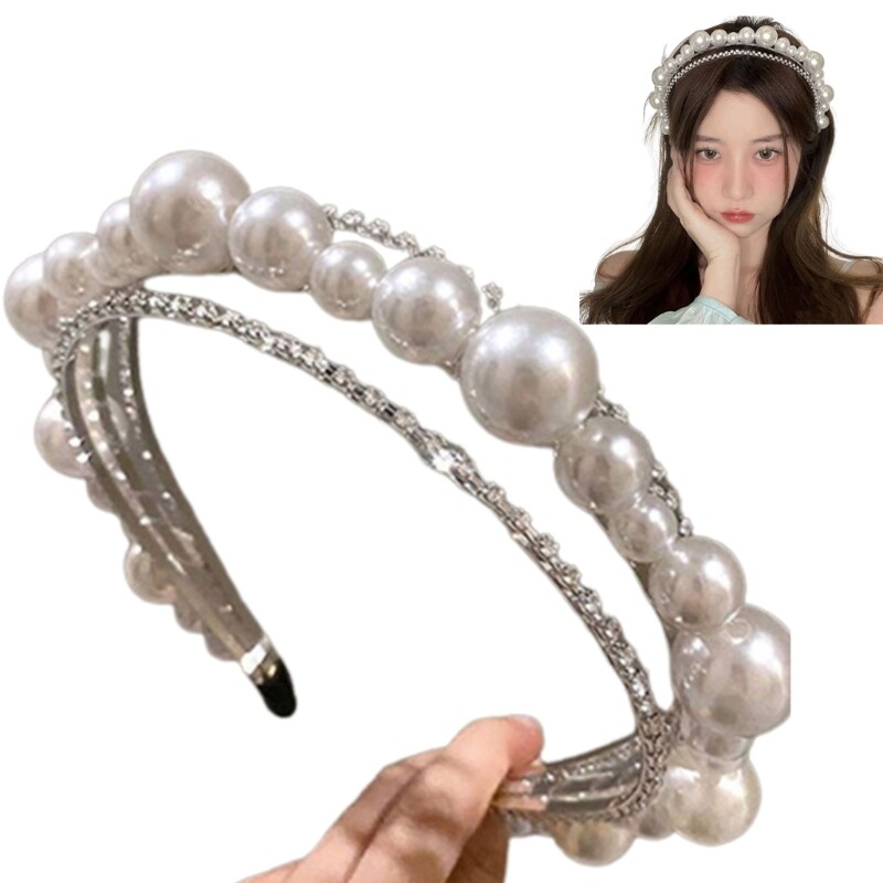 Vintage Crystal Pearl Headband for Bridal and Party Glamour Sparkles