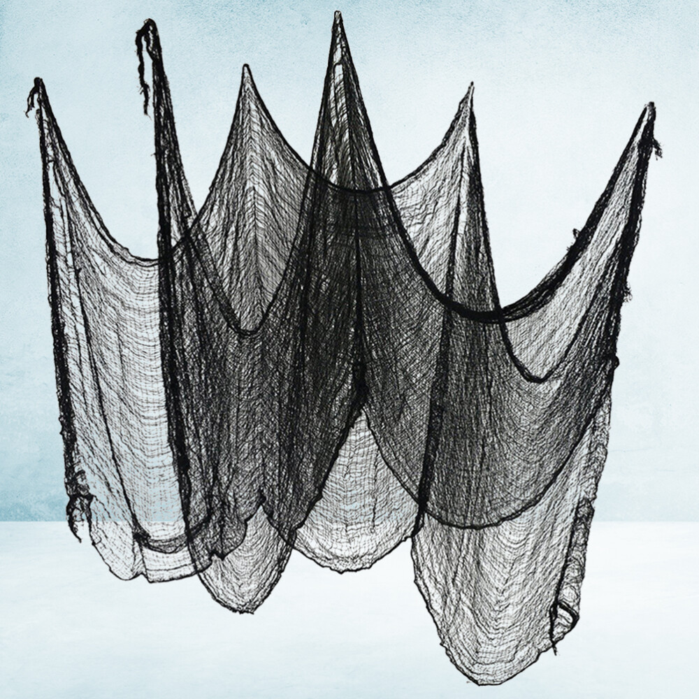 Spooky Black Gauze Halloween Party Decor Scary Supplies