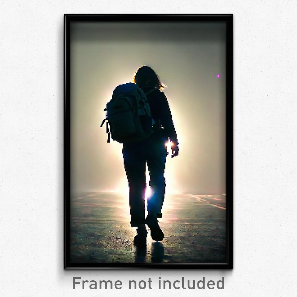 8-Bit Faraway Backpack Pixel Art Psychedelic Poster