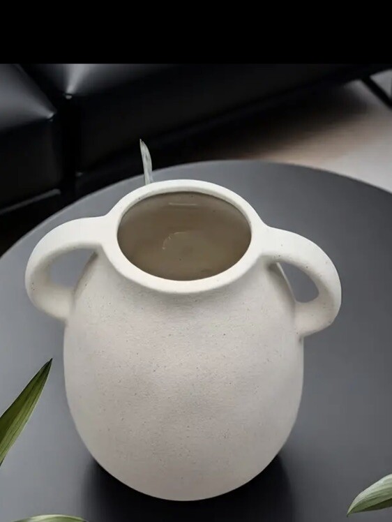 Tall White Textured Stoneware Vase Threshold Designed with Studio McGee