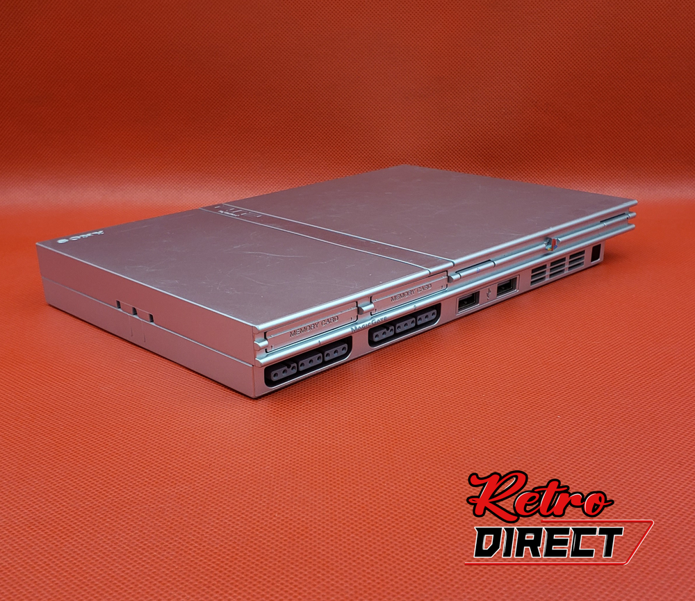 Refurbished Region-Free Sony PS2 Slim Silver Console with New Capacitors