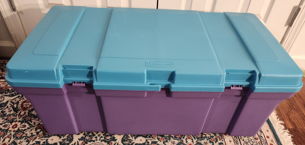 Vintage 1991 Rubbermaid Keepers Totelocker Colorblock Storage Tote No 2156 READ