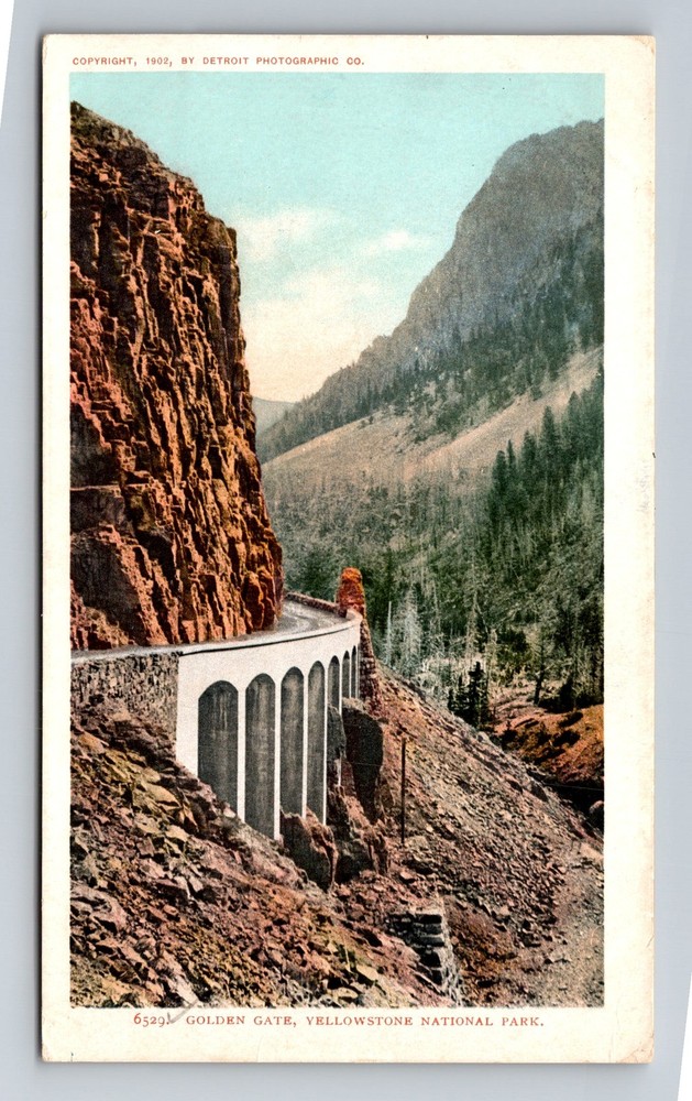 Yellowstone National Park Golden Gate Vintage Postcard Standard Postal Old Post
