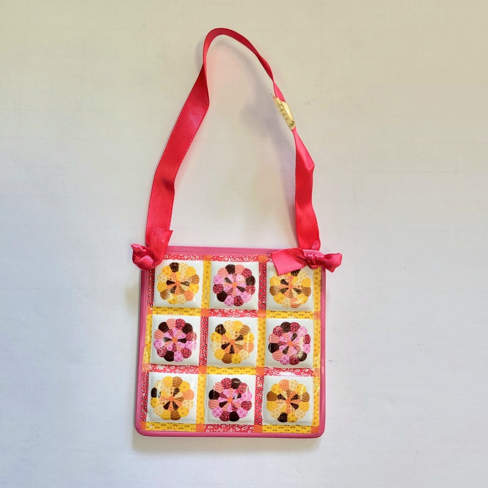 Danbury Pink Quilt Christmas Ornament Collection Dresden Plate Star Germany 3