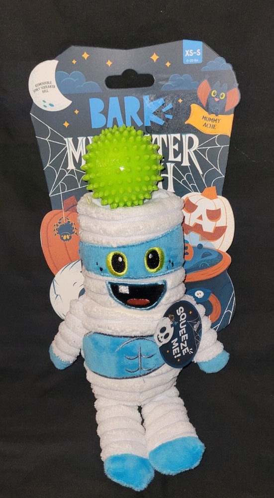Dog Toy Halloween ￼Mummy  Bark Mutter Mash Ache Plush  New