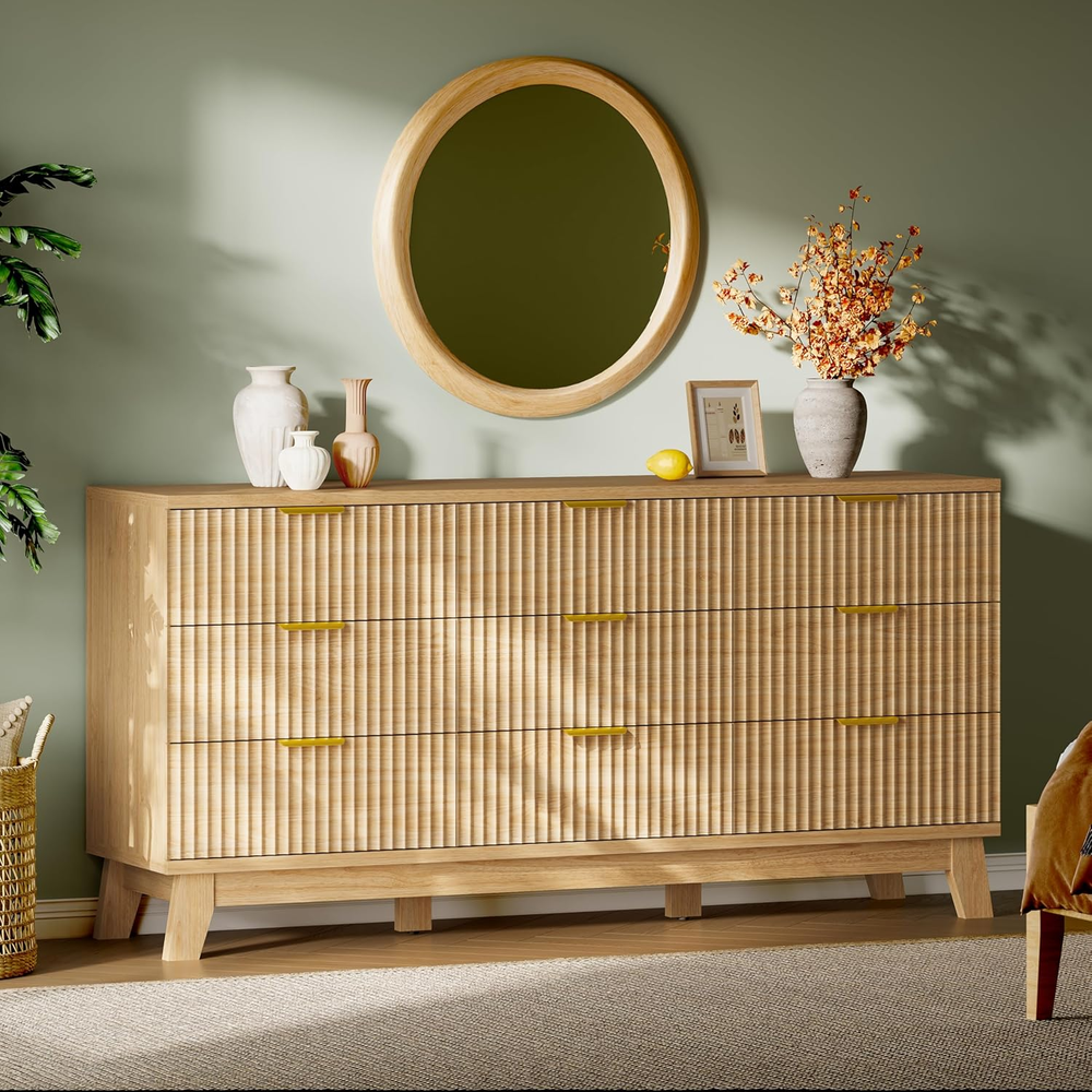 Fluted Dresser with 9 Drawers, 63