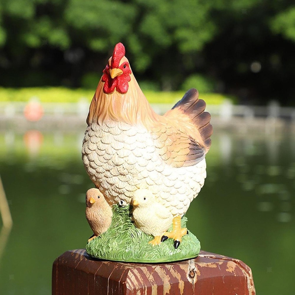 Chicken Garden Statue Realistic Animal Sculpture for Yard and Backyard Landscape Decor