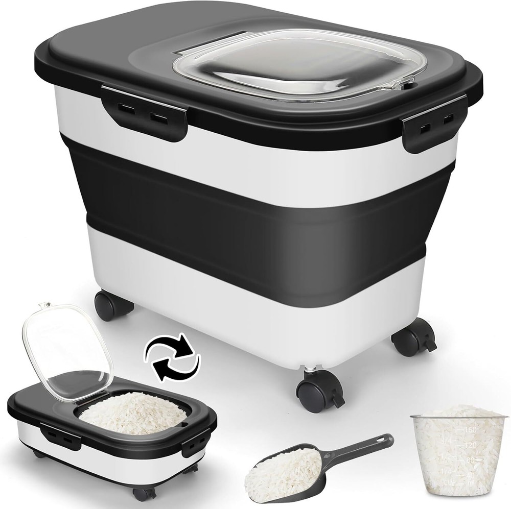 20Lbs Airtight Rice Flour Pet Food Storage Container for Dog Cat