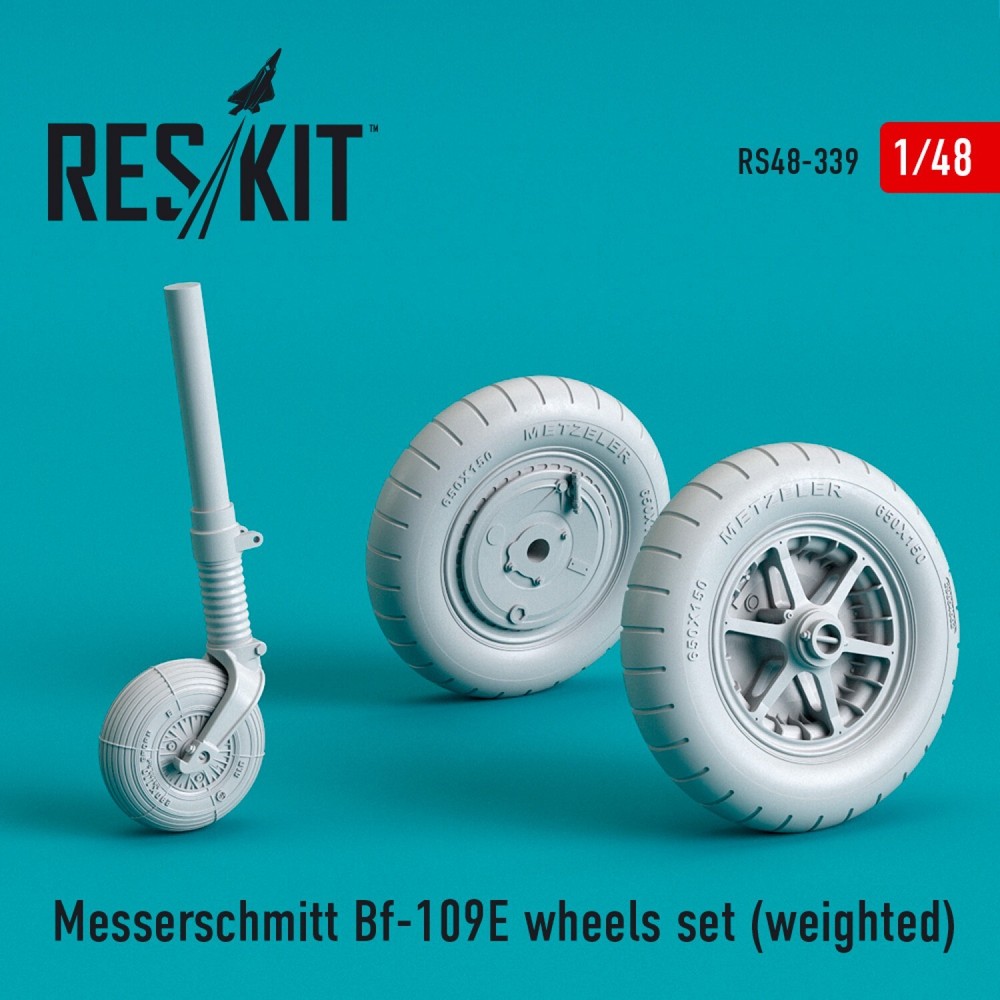 Messerschmitt Bf.109E Weighted Wheels Set 1/48 ResKit RS48-0339