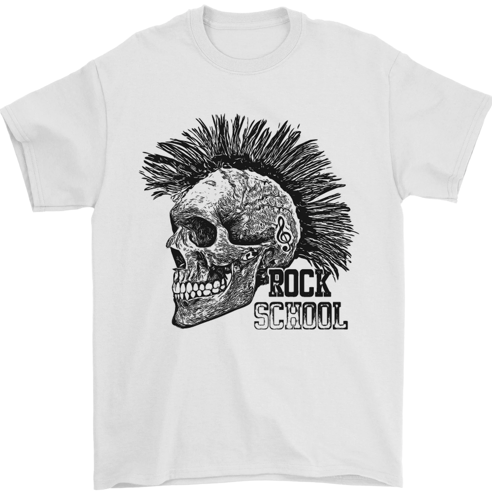 Rock n Roll Music School Skull Guitar Mens T-Shirt 100% Cotton