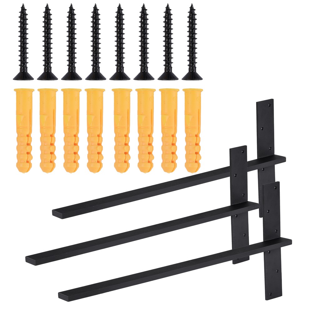 3-Pack Heavy Duty T Floating Shelf Brackets 18 20 24 Inch - Wall & Countertop Free Hanging