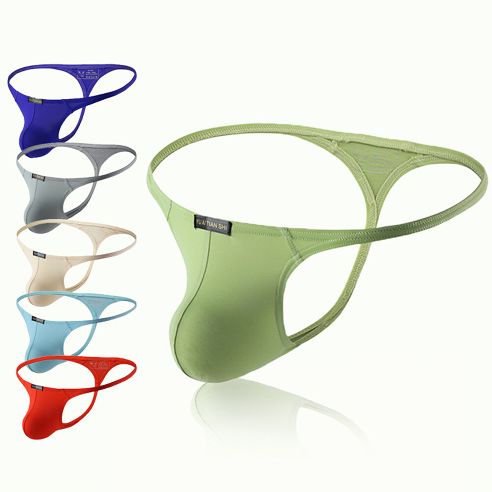 Men's G-string Sexy Panties T back Underwear Multi Solid Color low-waisted