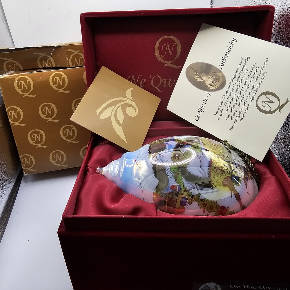 Ne 'Qwa Art Christmas Snowman 5 3/4” Ornament by Peggy Abrams In Box Signed