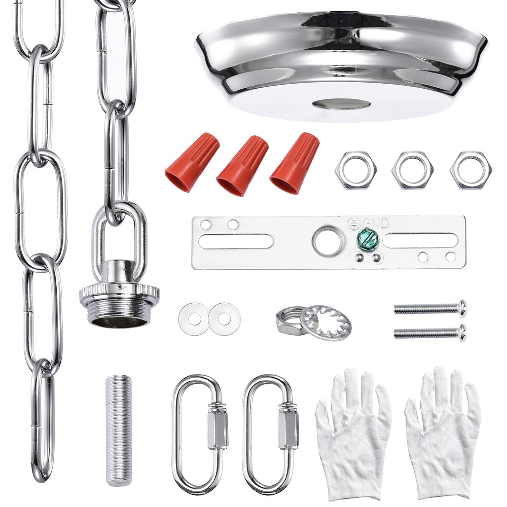 Chrome Canopy Kit for Ceiling Light 6 Feet Pendant Light Fixture Swag Chain w...