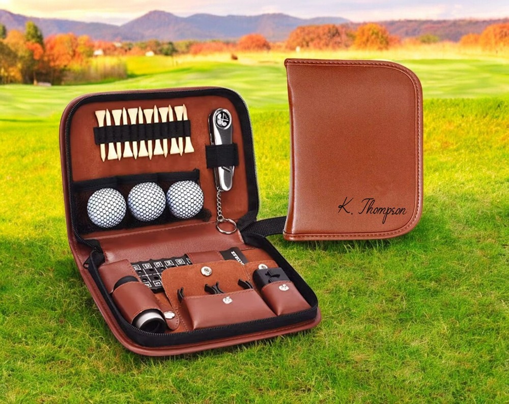 Personalized Leather Golf Tool Kit Set for Men and Women - Gift for Golfers-B3