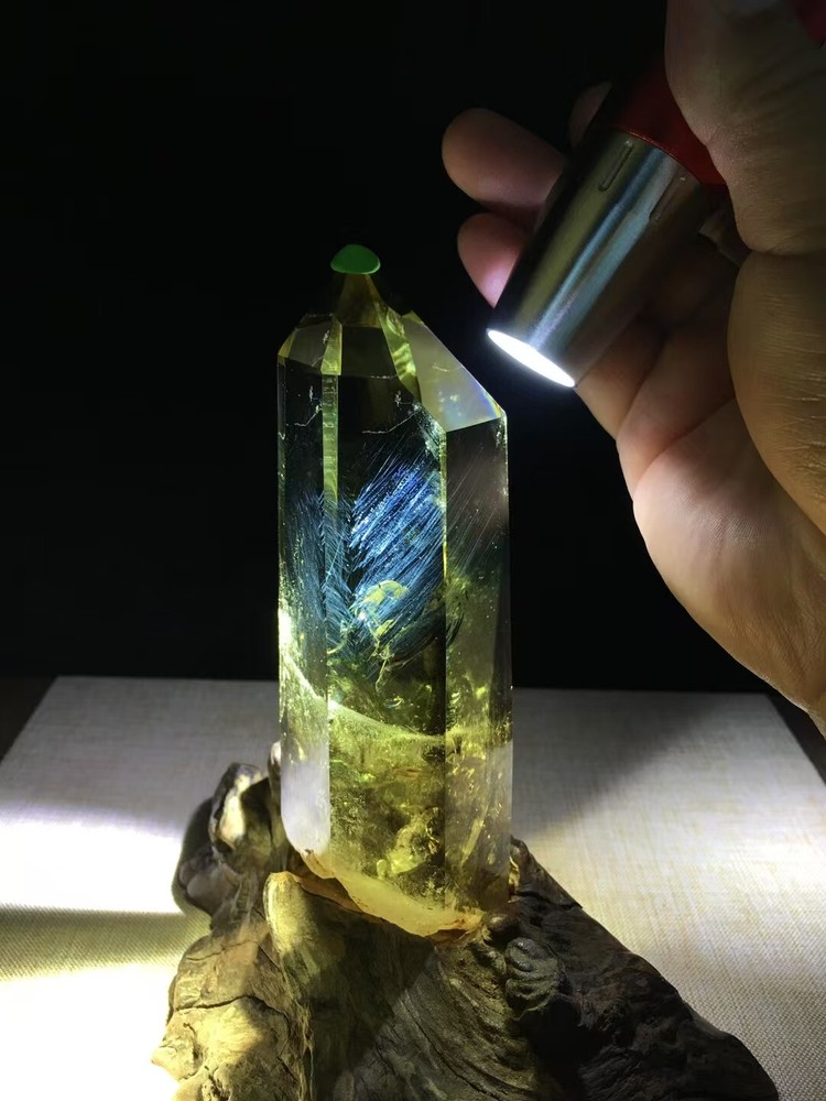 1.54LB Natural Citrine Quartz Obelisk Tower Wand for Reiki Healing Energy