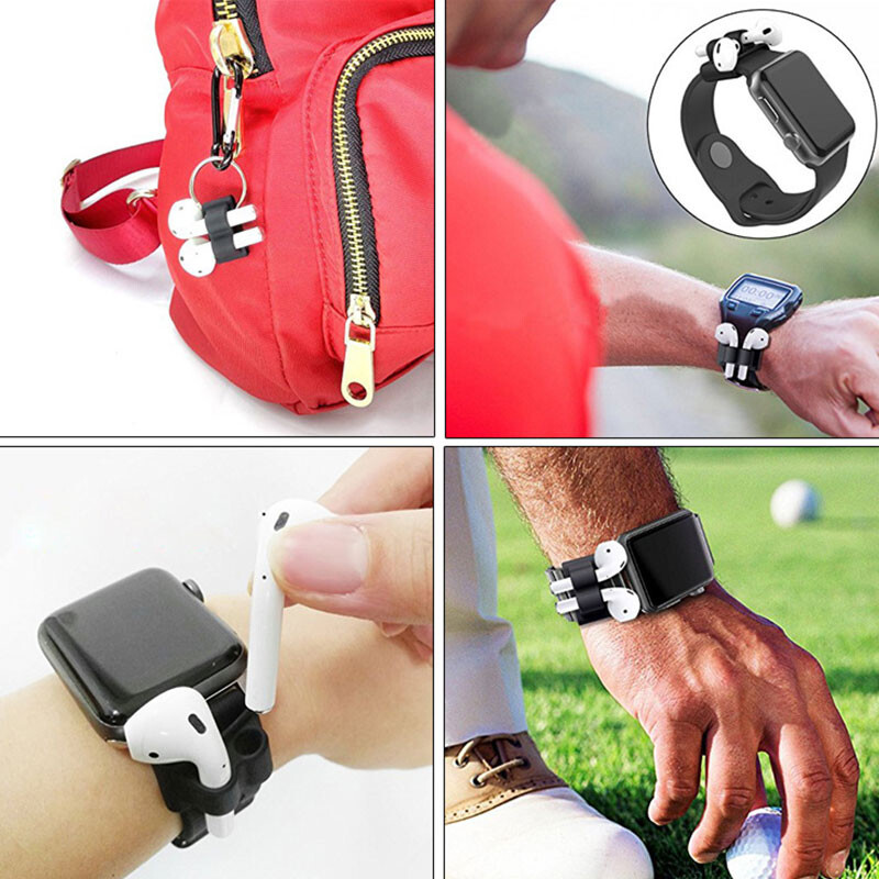 For AirPods Anti Lost Case Cover Case Headphones Holder Silicone Protective wi