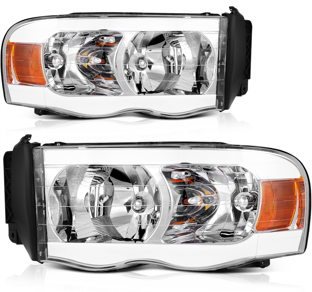 For 2002-2005 Dodge Ram Headlights Assembly Passenger Driver Headlamps Pair