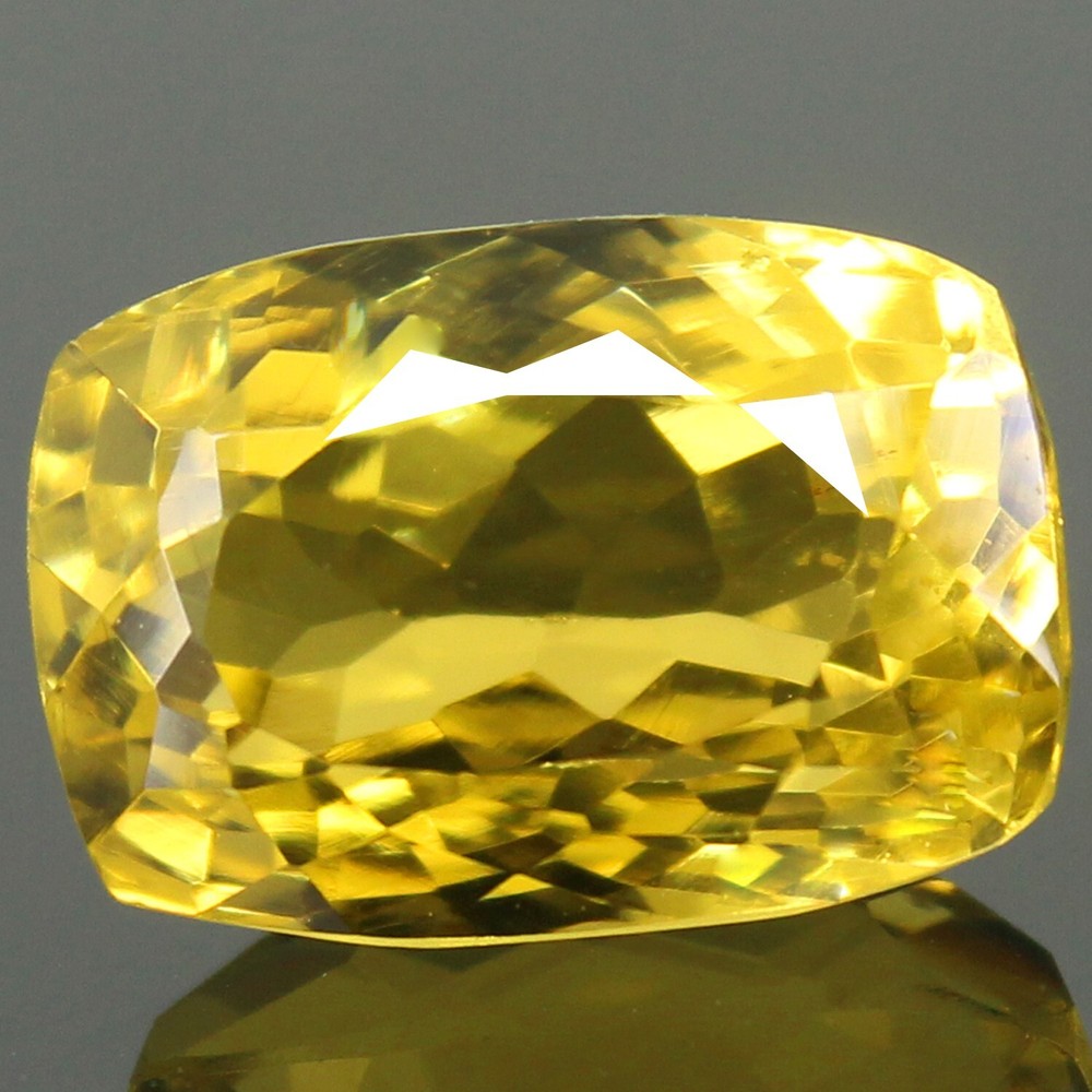 12.05 Ct Certified Natural Yellow Tanzanite Cushion Gemstone 14x10mm
