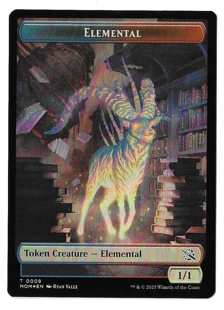 MTG Elemental Knight FOIL March of the Machine (MOM) Double Sided Token Unplayed-image