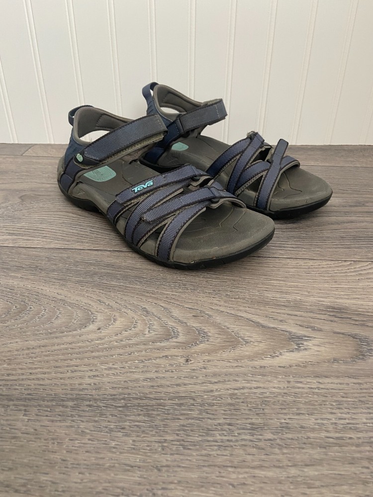 TEVA WOMEN’S TIRRA SANDALS SHOES SIZE 7, Blue Strappy Waterproof