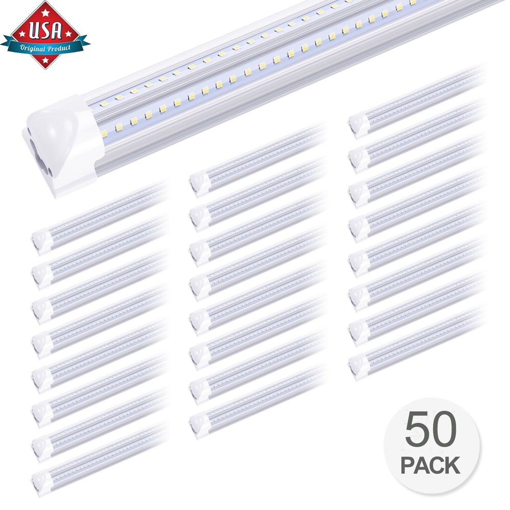 50-Pack 8FT 72W LED Shop Light Fixture – T8 Integrated Tube Lamp