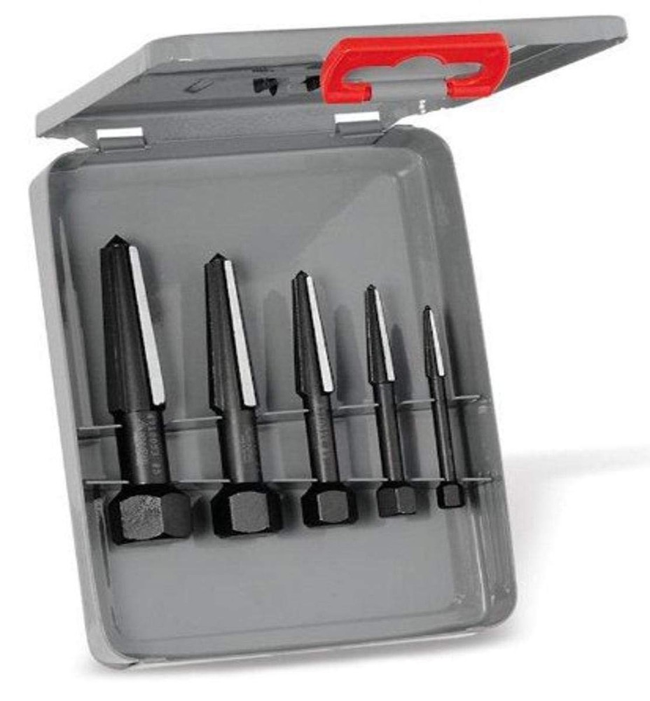 Rennsteig 3-Piece Double Edge Screw Extractor Set in Metal Case Size 1